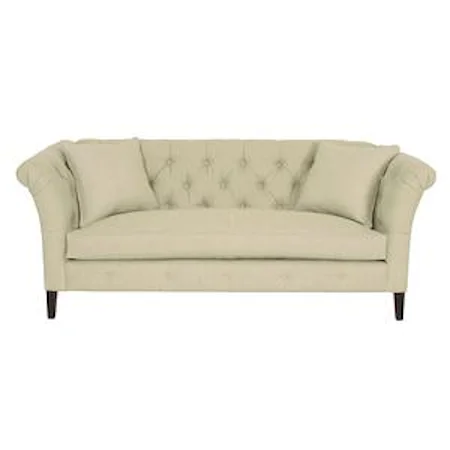 Contemporary Sofa with Tufted Back and Front Rail